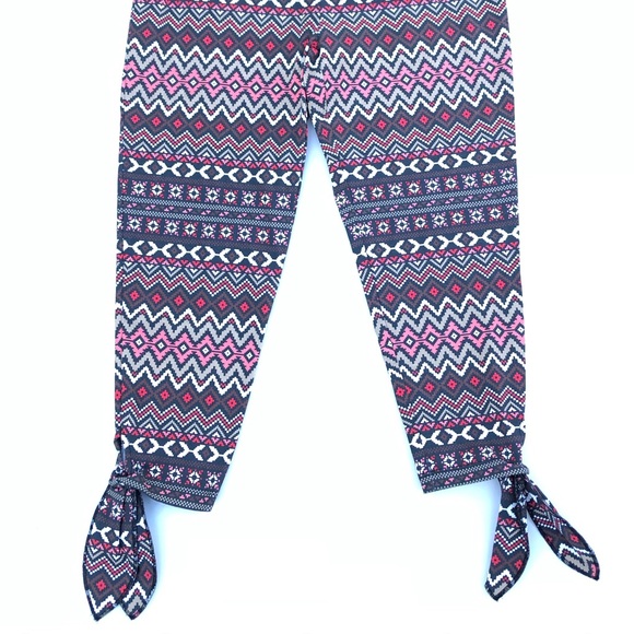 DG2 Tribal Printed Tie Ankle Leggings Size Small - Picture 3 of 6